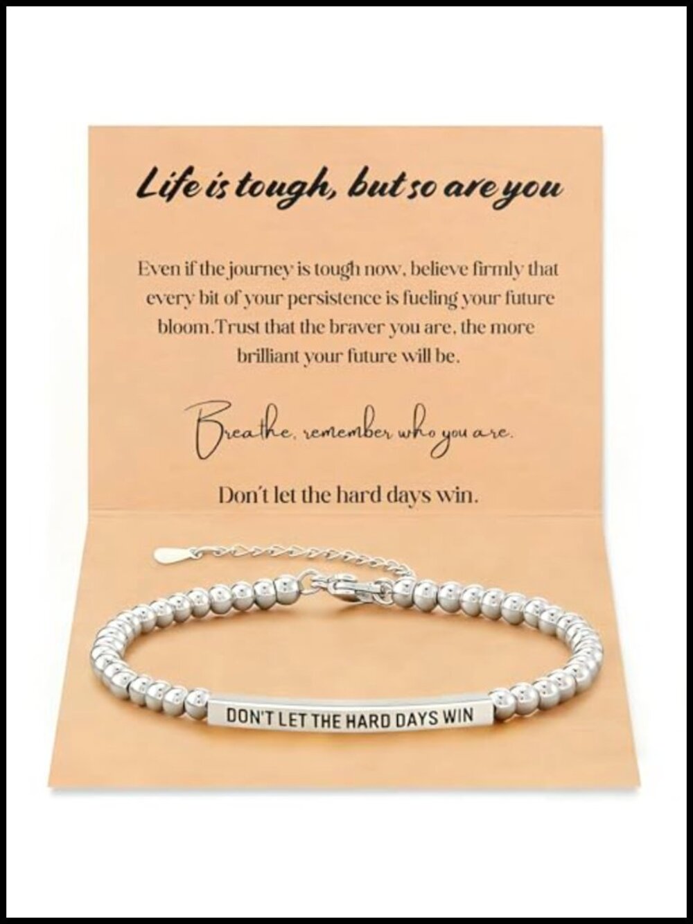 Stainless Steel Inspirational Bracelet - Christian Bible Verse Gift for Women